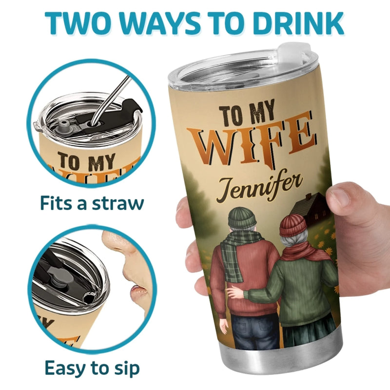 Custom Tumbler - Personalized Anniversary Wedding Gifts For Wife, Husband, Couple - Love Never Gets Old