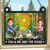 Custom Window Hanging Suncatcher Ornament - Personalized Anniversary Wedding Gifts For Husband And Wife, Dog Dad And Mom - Together With Our Pack