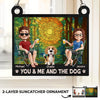 Custom Window Hanging Suncatcher Ornament - Personalized Anniversary Wedding Gifts For Husband And Wife, Dog Dad And Mom - Together With Our Pack