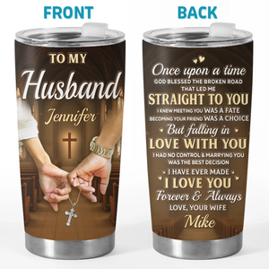 Gobelet personnalisé - Cadeaux d'anniversaire de mariage personnalisés pour mari et femme, lui et elle - Notre histoire continue