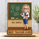Custom 2-Layered Wooden Plaque - Personalized Back To School Gifts For Teacher - Discover, Grow, And Shine Here