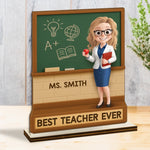 Custom 2-Layered Wooden Plaque - Personalized Back To School Gifts For Teacher - Discover, Grow, And Shine Here