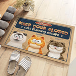 Custom Home Decor Decorative Mat - Personalized Birthday Gifts For Cat Lovers, Cat Mom And Dad - Stop The Paws Before They Break Free