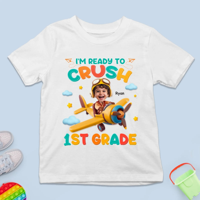 Custom Photo Kids T-shirt - Personalized Back To School Gifts For Kids - Flying Into A New Adventure