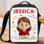 Custom Kids Lunch Bag - Personalized Back To School Gifts For Kids - Ready To Conquer First Grade