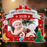 Custom Photo Acrylic Ornament - Personalized Christmas Baby Shower, Gender Reveal Gifts For New Moms, New Dads, Grandparent - First Christmas, Forever Loved