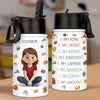 Bouteille d'eau personnalisée pour enfant - Cadeaux de rentrée scolaire personnalisés pour enfants - Jours d'école, gorgées rafraîchissantes