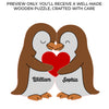 Penguin Shaped Wooden Art Puzzle - Personalized Anniversary Wedding Gifts For Husband And Wife, Him And Her - We Are Together, Couple Birthday Gifts For Him And Her