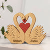 Custom Swan Shaped Wooden Art Puzzle - Personalized Anniversary Wedding Gifts For Husband And Wife, Him And Her - Found My Forever