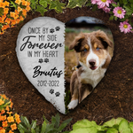 Custom Photo Forever In My Heart - Memorial Personalized Custom Heart Shaped Memorial Stone - New Arrival, Sympathy Gift For Dog Lovers - AMZ