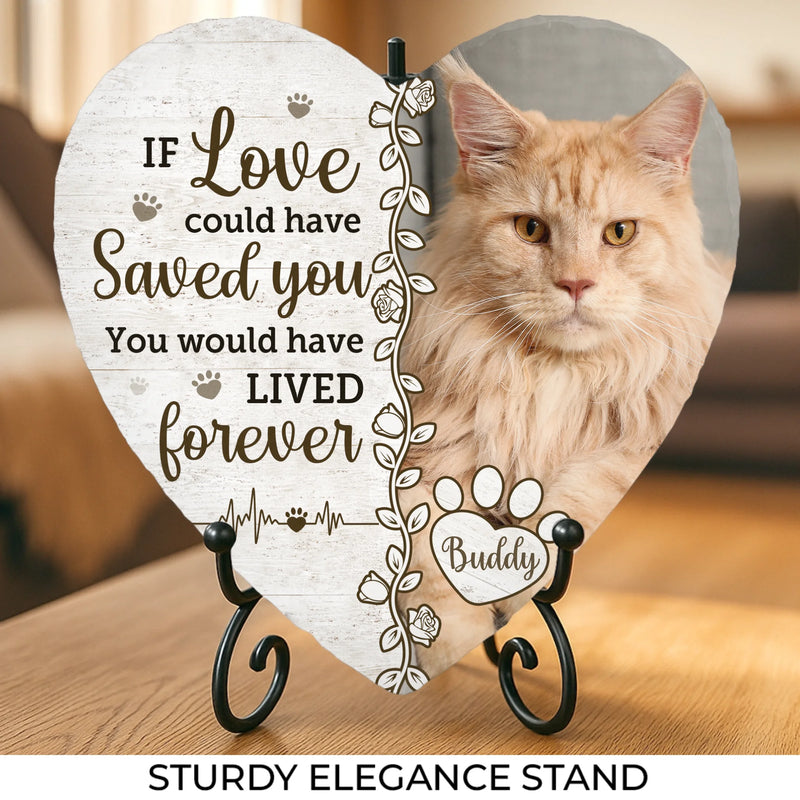 AMZ Memorial Personalized Custom Heart Shaped Stone With Stand - New Arrival, Christmas Gift, Sympathy Gift For Pet Owners, Pet Lovers, Garden Memorial Stone