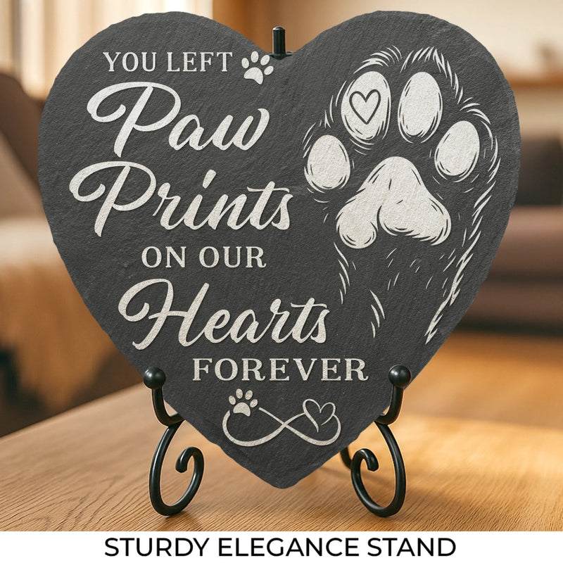 Our Cuddle Never Ends - Memorial Heart Shaped Stone With Stand - Sympathy Gift For Pet Lovers