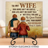 Together Is A Wonderful Place To Be - Couple Personalized Custom Square Shaped Stone With Stand - Gift For Husband Wife, Anniversary