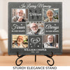 Custom Photo A Cherished Reminder Of Love That Connects Us - Memorial Personalized Custom Square Shaped Stone With Stand - Sympathy Gift For Family Members
