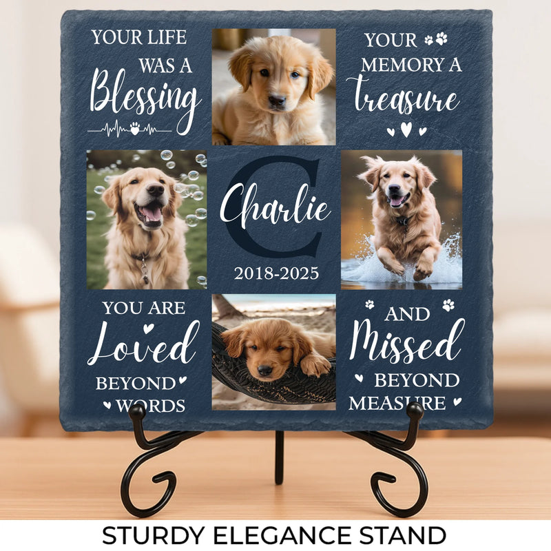 Custom Photo Sweet Reminders Of The Moments We Shared - Memorial Personalized Custom Square Shaped Stone With Stand - Sympathy Gift For Pet Owners, Pet Lovers