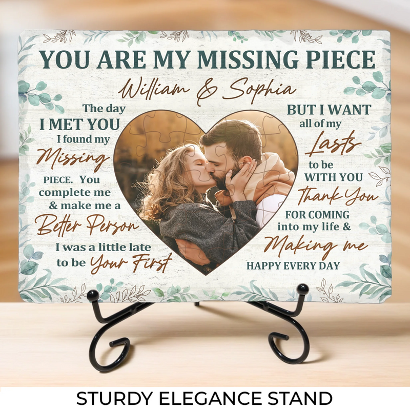 Custom Photo I Want All Of My Lasts To Be With You - Couple Personalized Custom Rectangle Shaped Stone With Stand - Gift For Husband Wife, Anniversary