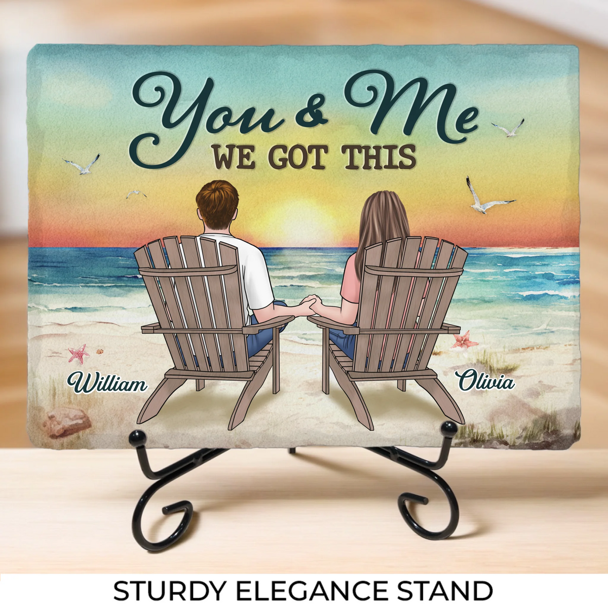 Just Us, The Pups And Life's Simple Joys - Dog Personalized Custom Rectangle Shaped Stone With Stand - Gift For Couples, Pet Owners, Pet Lovers