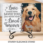 Custom Pet Photo Memorial Dog Tribute - Personalized Stone With Stand