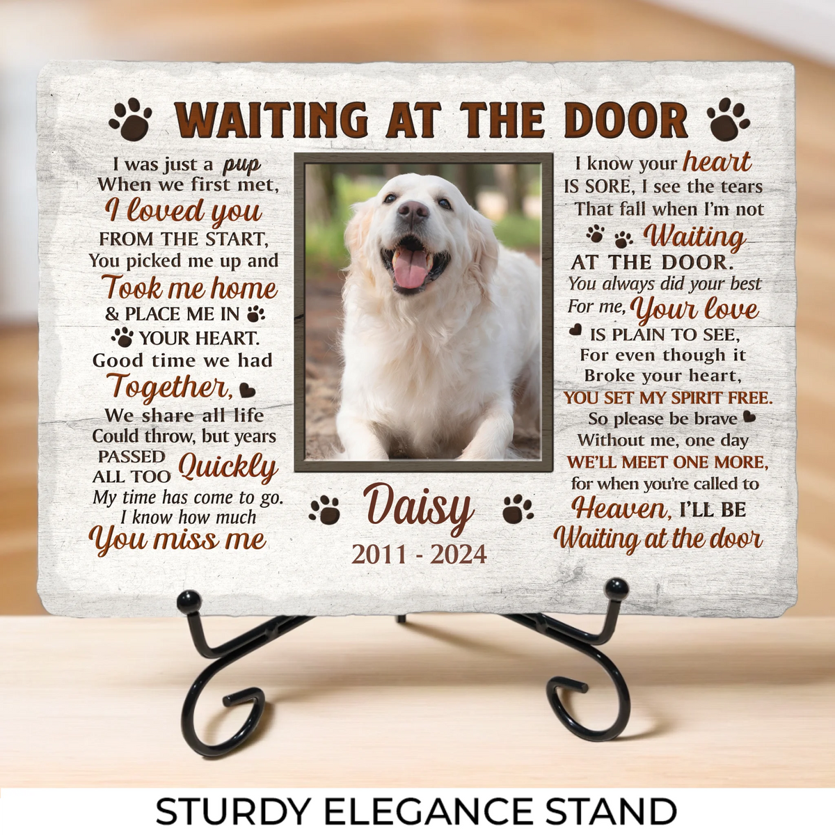 Memo Pet Personalized Custom Rectangle Shaped Stone With Stand New Arrival, AMZ