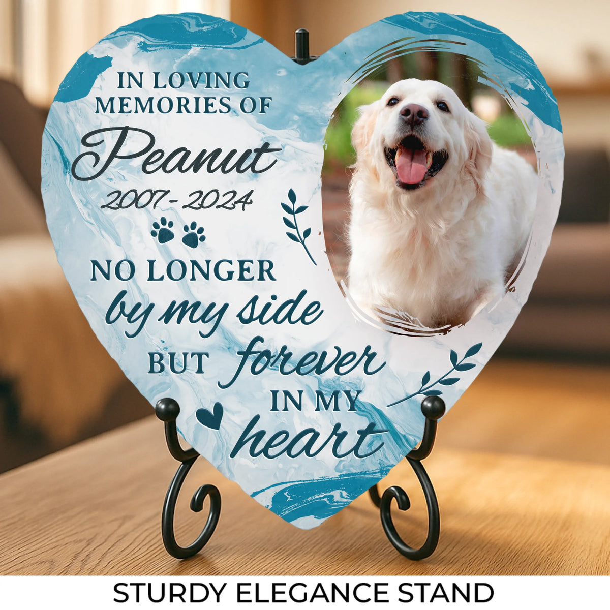 Custom Photo Forever In My Heart - Memorial Personalized Custom Heart Shaped Memorial Stone - Sympathy Gift For Pet Owners, Pet Lovers