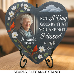 Custom Photo Heart Shaped Memorial Stone - Personalized Memorial Sympathy Gifts For Loss Of Mom, Dad - Still Loving, Still Missing