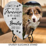 Custom Photo Forever In My Heart - Memorial Personalized Custom Heart Shaped Memorial Stone - New Arrival, Sympathy Gift For Dog Lovers - AMZ