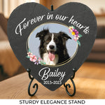 Custom Photo Forever In Our Hearts AMZ - Memorial Personalized Custom Heart Shaped Memorial Stone - New Arrival, Sympathy Gift For Dog Lovers, Pet Owners