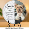 Custom Photo Deeply Loved And Missed Beyond Words - Memorial Personalized Custom Round Shaped Stone With Stand - Sympathy Gift For Pet Owners, Pet Lovers