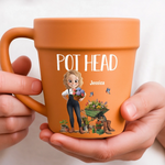 Custom Plant Pot Ceramic Mug - Personalized Garden Gifts For Gardeners - Plant Whisperer - Flower Pot Mug