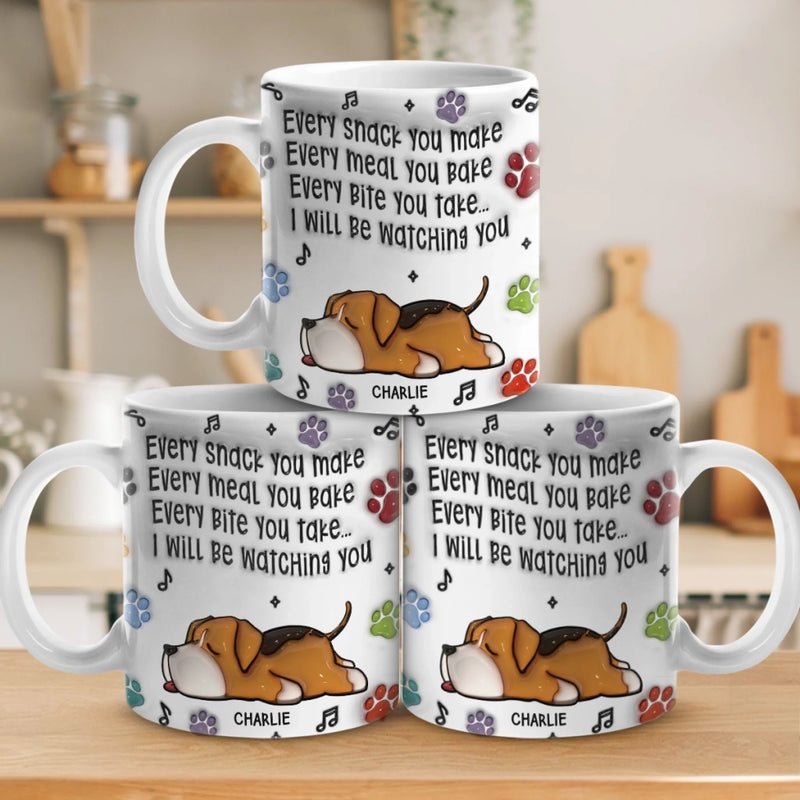 Custom 3D Inflated Effect Printed Mug - Personalized Birthday Gifts For Dog Lovers, Dog Dad And Mom - Canine Coffee Club President