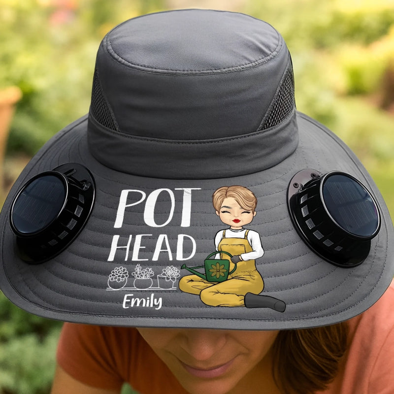 Custom Hat With Fans Solar Power - Personalized Garden Gifts For Gardeners - Crazy Plant Lady Vibes