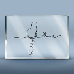 Plaque acrylique rectangulaire personnalisée – Souvenirs de condoléances personnalisés pour animaux de compagnie – Amis félins éternels