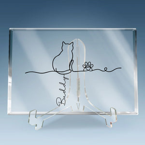 Plaque acrylique rectangulaire personnalisée – Souvenirs de condoléances personnalisés pour animaux de compagnie – Amis félins éternels