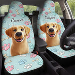 Custom 3D Inflated Effect Printed Car Seat Covers - Personalized Birthday Gifts For Dog Lovers, Dog Dad And Mom - Ride With My Best Friend
