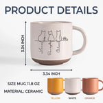 Custom Printed Pottery Mug - Personalized Pet Memorial Sympathy Gifts For Cats - Minimalist, Maximum Love