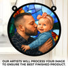 Custom Photo Window Hanging Suncatcher Ornament - Personalized Birthday Gifts For Mom, Dad, Kids - Together Is Our Happy Place