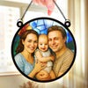 Custom Photo Window Hanging Suncatcher Ornament - Personalized Birthday Gifts For Mom, Dad, Kids - Together Is Our Happy Place