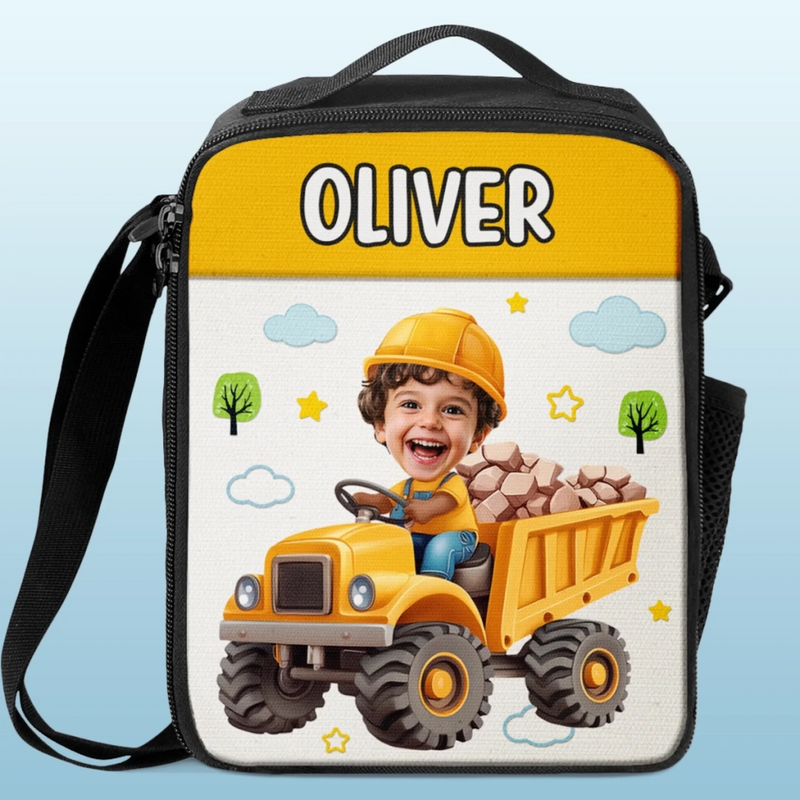 Custom Photo Kids Lunch Bag - Personalized Back To School Gifts For Kids - Future Engineer At Lunch