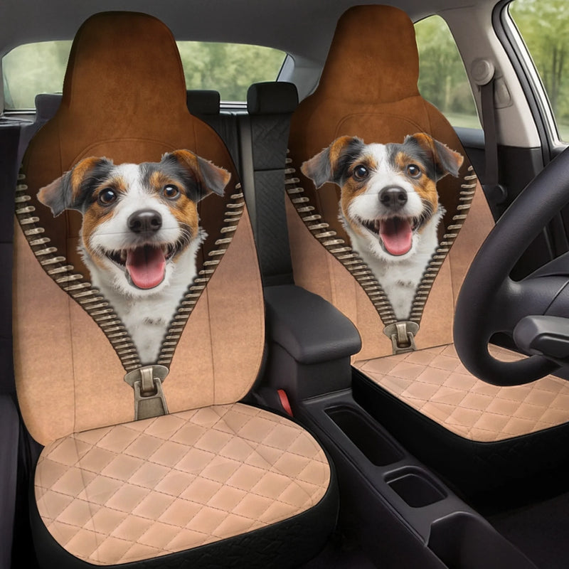 Custom Photo Car Seat Covers - Personalized Birthday Gifts For Dog Cat Lovers, Dog Dad And Mom, Cat Owners - Unzip Smiles With Your Pup