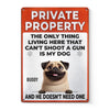 Plaque décorative personnalisée en métal - Cadeaux d'anniversaire personnalisés pour les amoureux des chiens, papas et mamans - Frappez à vos risques et périls