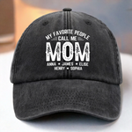 Custom Vintage Washed Denim Baseball Cap - Personalized Birthday Gifts For Mom, Grandma - Loved Most When Called Mom
