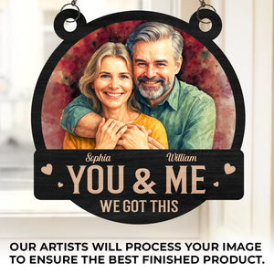 Custom Photo Window Hanging Suncatcher Ornament - Personalized Anniversary Wedding Gifts For Husband And Wife, Him And Her - Every Part Of Me Loves You