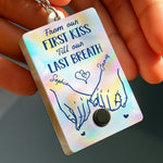 Custom Acrylic Keychain With Voice Recorder - Personalized Anniversary Wedding Gifts For Couple, Husband, Wife - Our Love, Our Journey