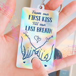 Custom Acrylic Keychain With Voice Recorder - Personalized Anniversary Wedding Gifts For Couple, Husband, Wife - Our Love, Our Journey