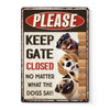 Plaque décorative personnalisée en métal - Cadeaux d'anniversaire personnalisés pour les amoureux des chiens, les papas et les mamans - Attention aux charmeurs canins