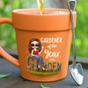 Mug en céramique personnalisé avec pot de fleurs - Cadeaux de jardinage personnalisés pour jardiniers - Prix du jardinier de l'année - Mug avec pot de fleurs