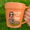 Custom Plant Pot Ceramic Mug - Personalized Garden Gifts For Gardeners - Gardener Of The Year Award - Flower Pot Mug