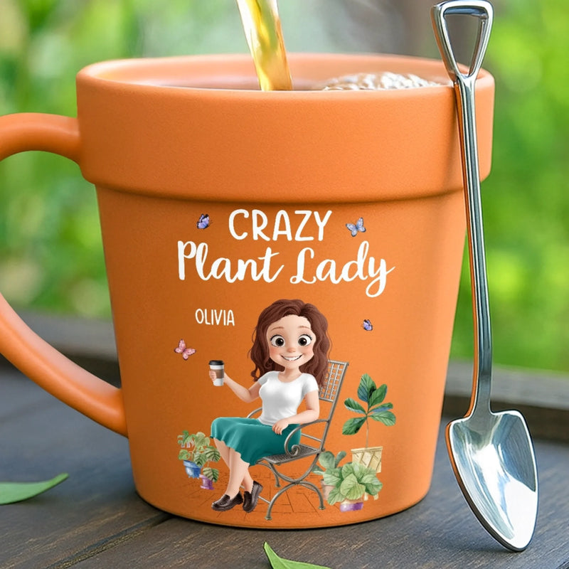 Custom Plant Pot Ceramic Mug - Personalized Garden Gifts For Gardeners - Digging Deep, Growing Joy - Flower Pot Mug