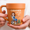 Custom Plant Pot Ceramic Mug - Personalized Garden Gifts For Gardeners, Dog Lovers, Dog Dad And Mom - Green Thumb, Golden Heart - Flower Pot Mug