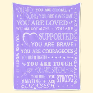 Couverture personnalisée - Cadeaux d'anniversaire personnalisés pour femmes - Vous êtes aimée et soutenue